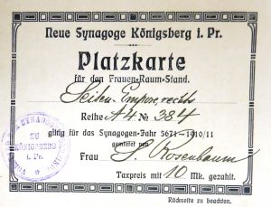 Platzkarte Königsberg 1896