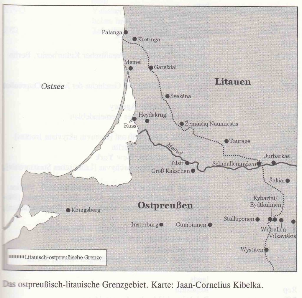 Map Lithuanian East Prussian Border